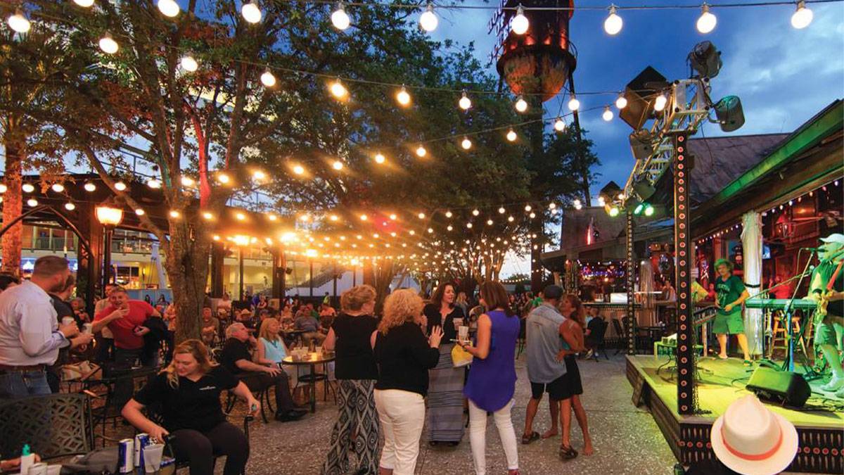close up of stage with lights at House of Blues in Orlando, Florida, USA